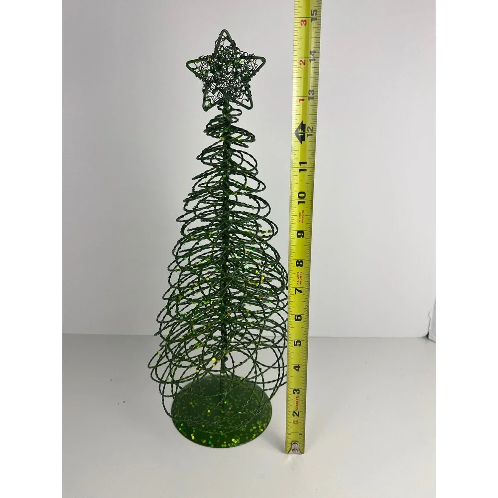 Pier One Glitter‎ Wire Christmas Tree Star Topper Festive Holiday Decor Green